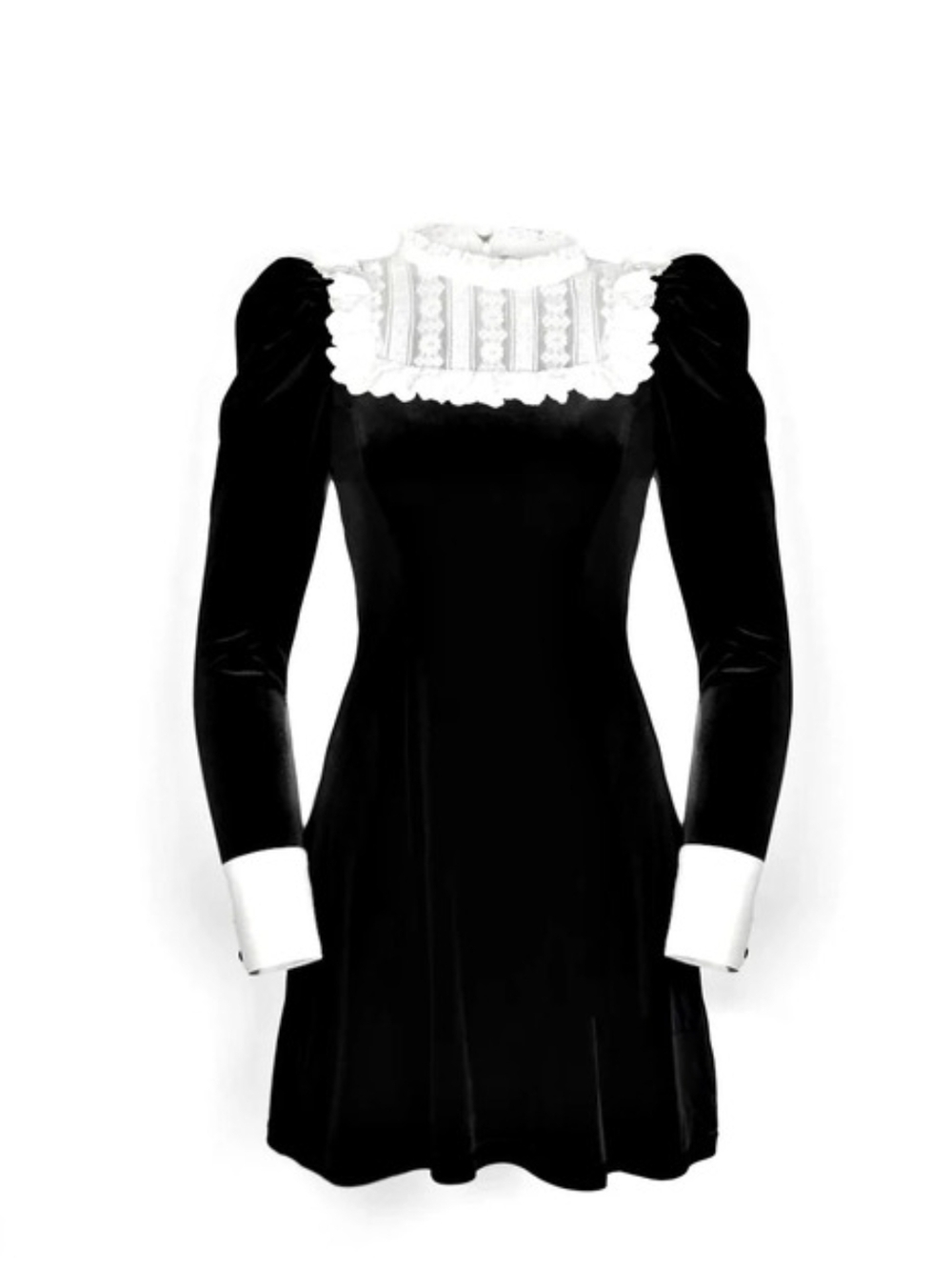 Blackwood Castle "The Lenore" Black + White Gothic Dress XL NWT